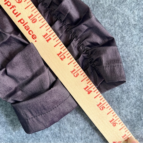 TADASHI SHOJI Purple Front Wrap Zip Back Elegant Evening Blouse Size 10 - Picture 7 of 9